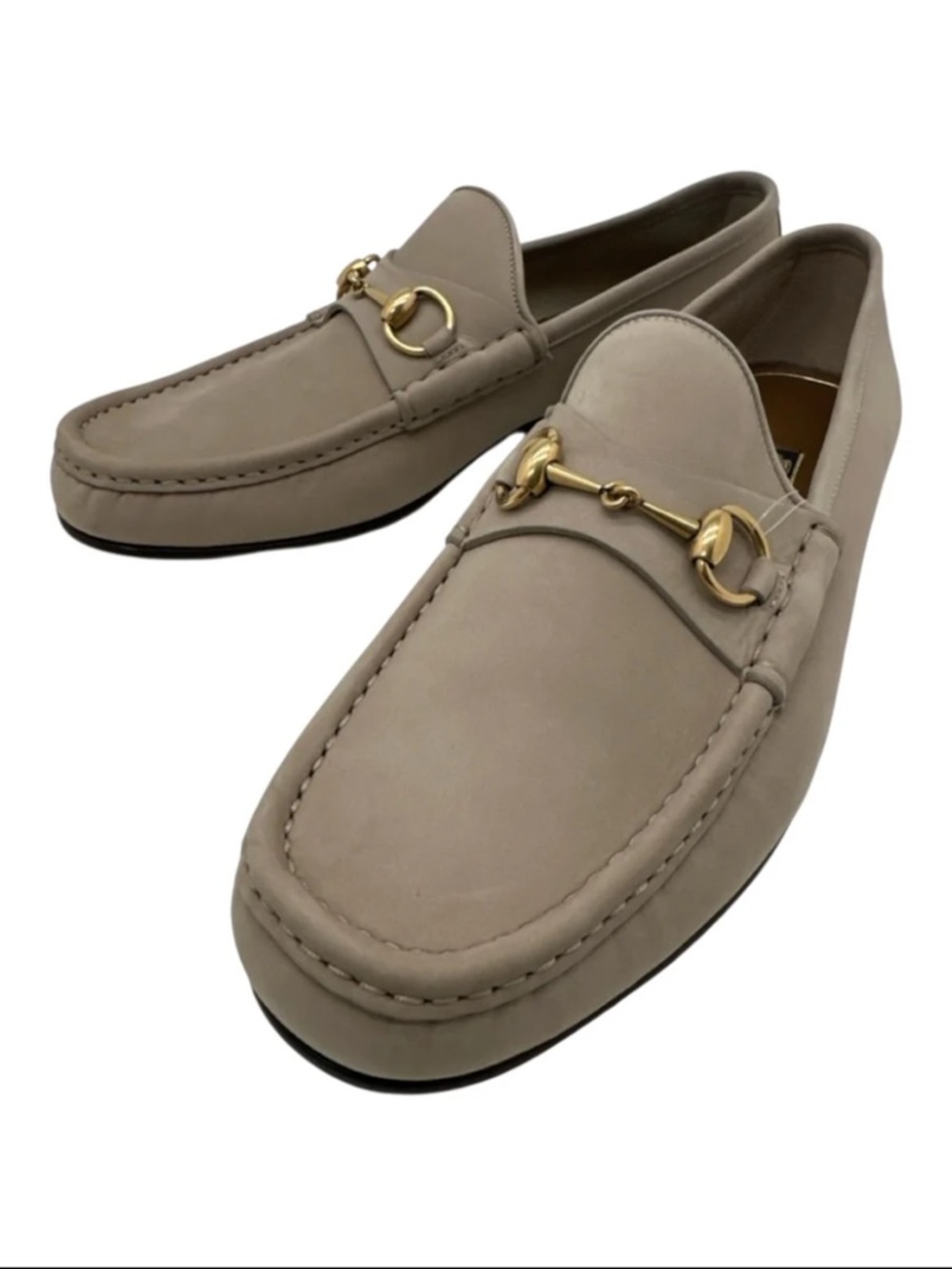 Gucci Men’s Beige  Horsebit Loafers, Size 10